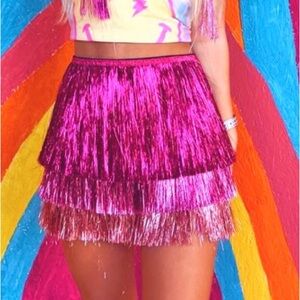 Nasty Gal tinsel fringe skirt